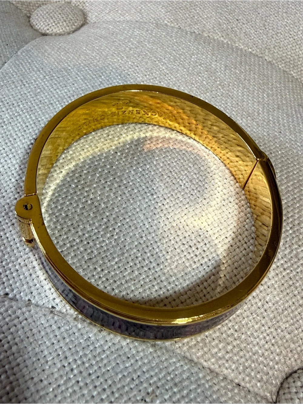 MacKenzie-Childs Gold-Tone Bracelet with Purple Enamel Inlay